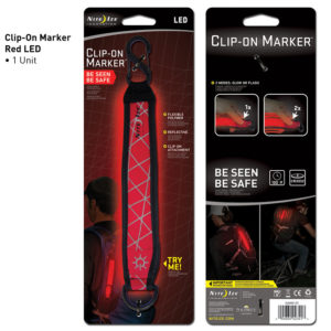 NiteIze Clip-On Marker Red LED helkurriba
